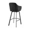 Armen Living Brigden Black Faux Leather and Black Metal Swivel 26" Counter Stool LCBRBABLBL26 - alternate 2